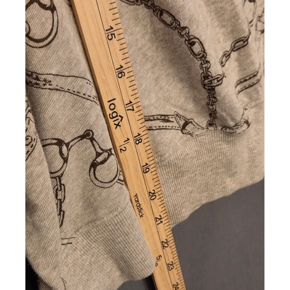 Polo‎ Lauren Ralph Lauren Hoodie  Women's Size Medium Chain Link Print Tan - Picture 5 of 10